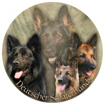 Aufkleber Deutscher Schäferhund, rund